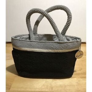 Kaela Crochet‎ Braided Black Gray Hand Bag Summer Purse